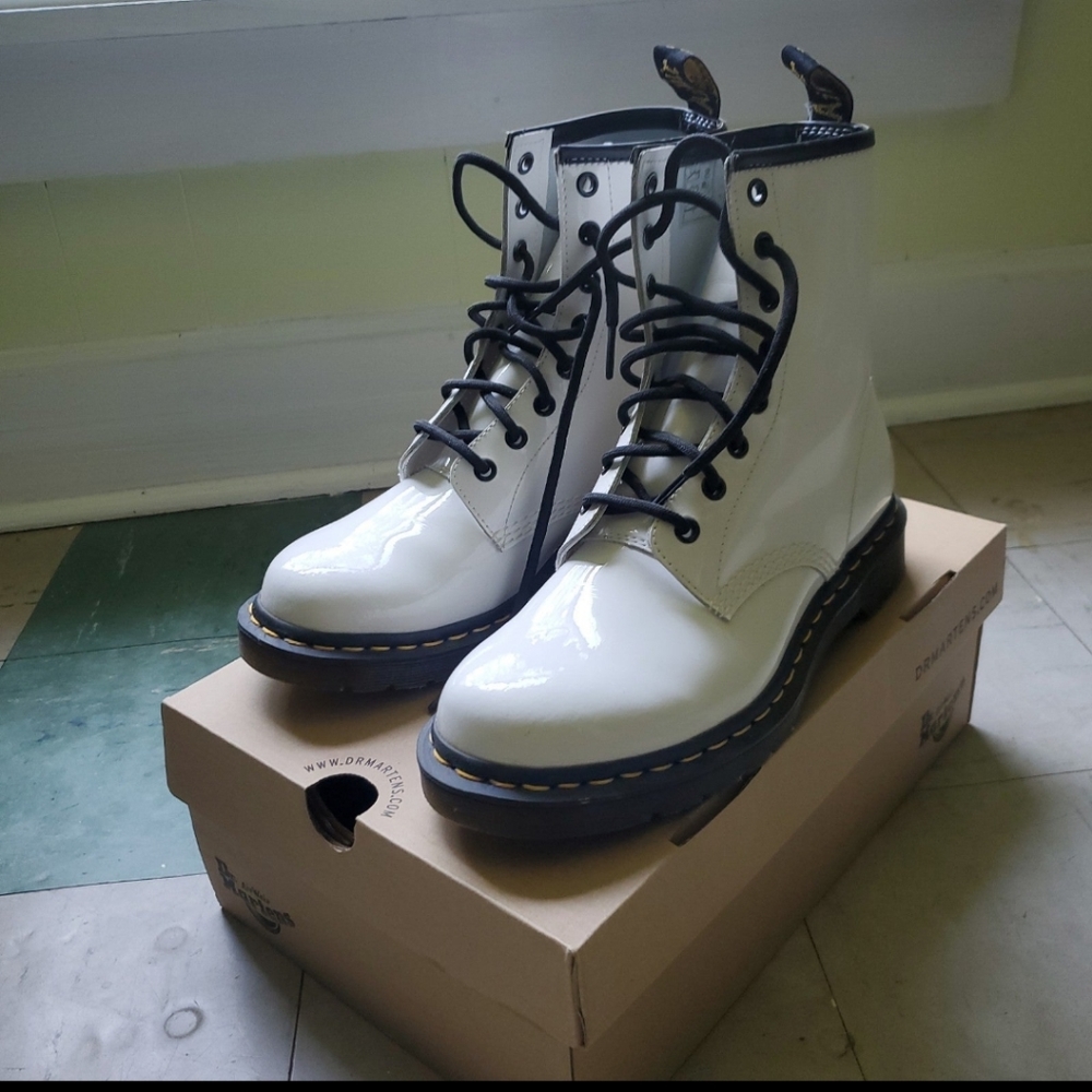 NIB White Patent Leather Dr. Martens